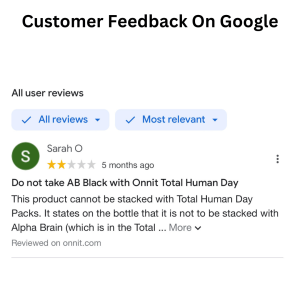 Customer Alpha Brain Black Label reviews (2)